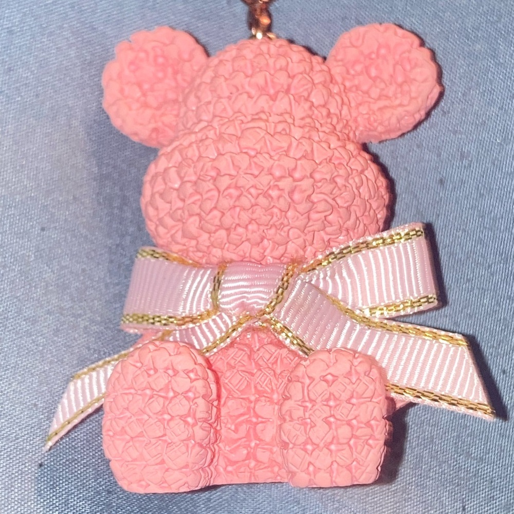 Pink Teddy Bear Keychain/Bag Charm with bow - Picture 2 of 4